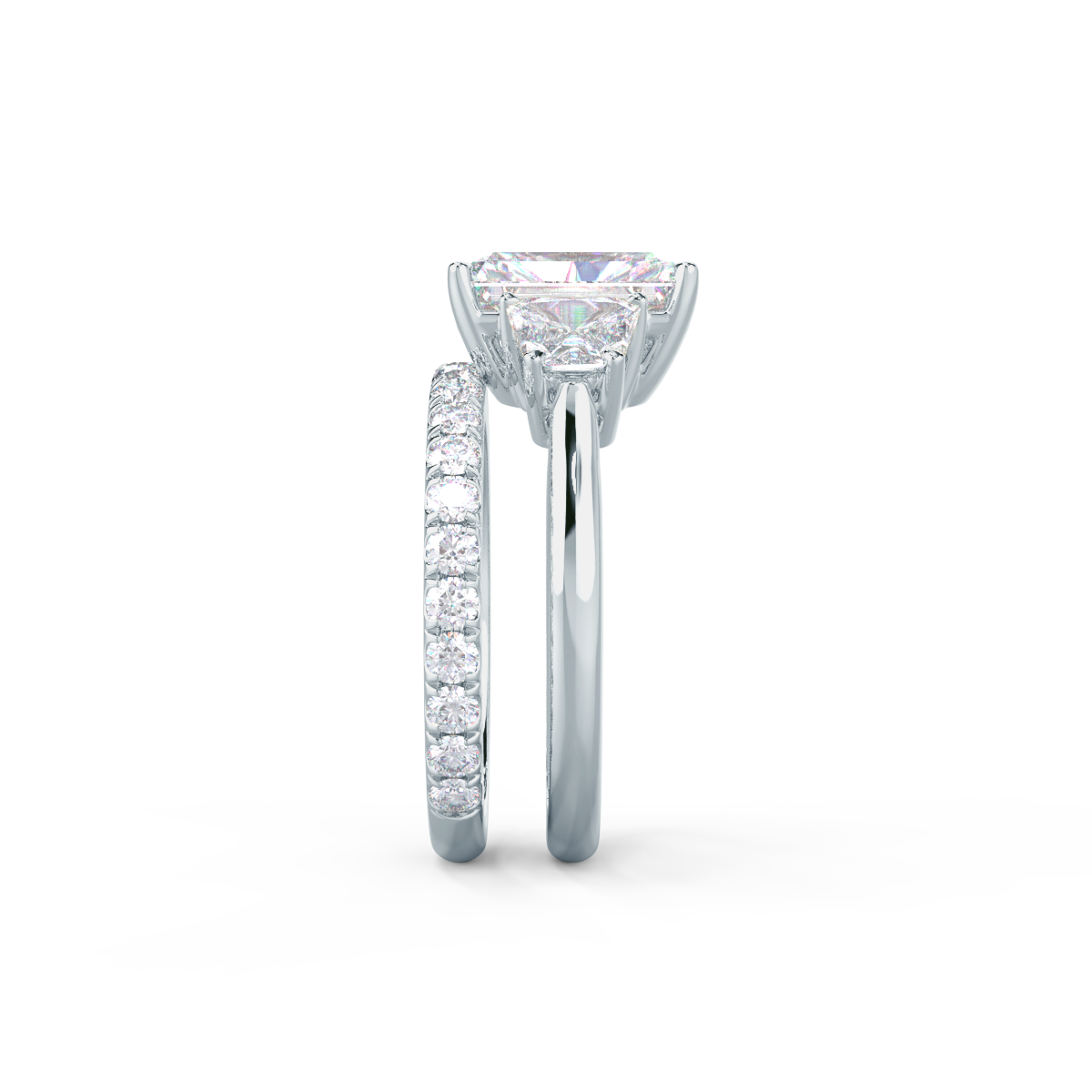 This setting pairs with a variety of wedding band styles. View Wedding Band Details