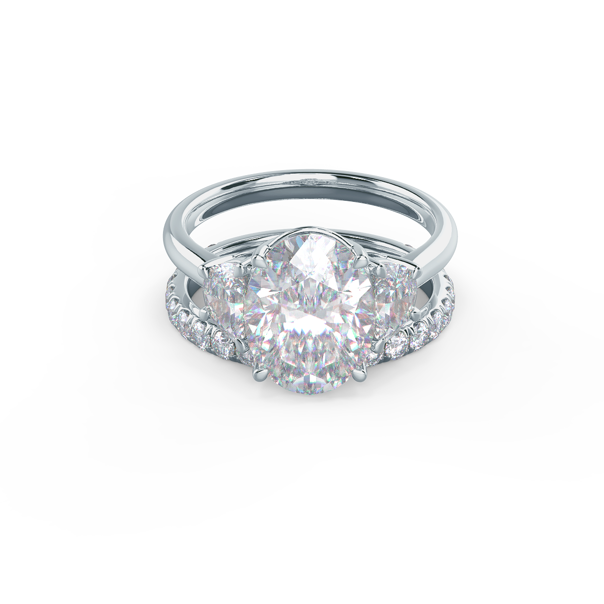 This setting pairs with a variety of wedding band styles. View Wedding Band Details