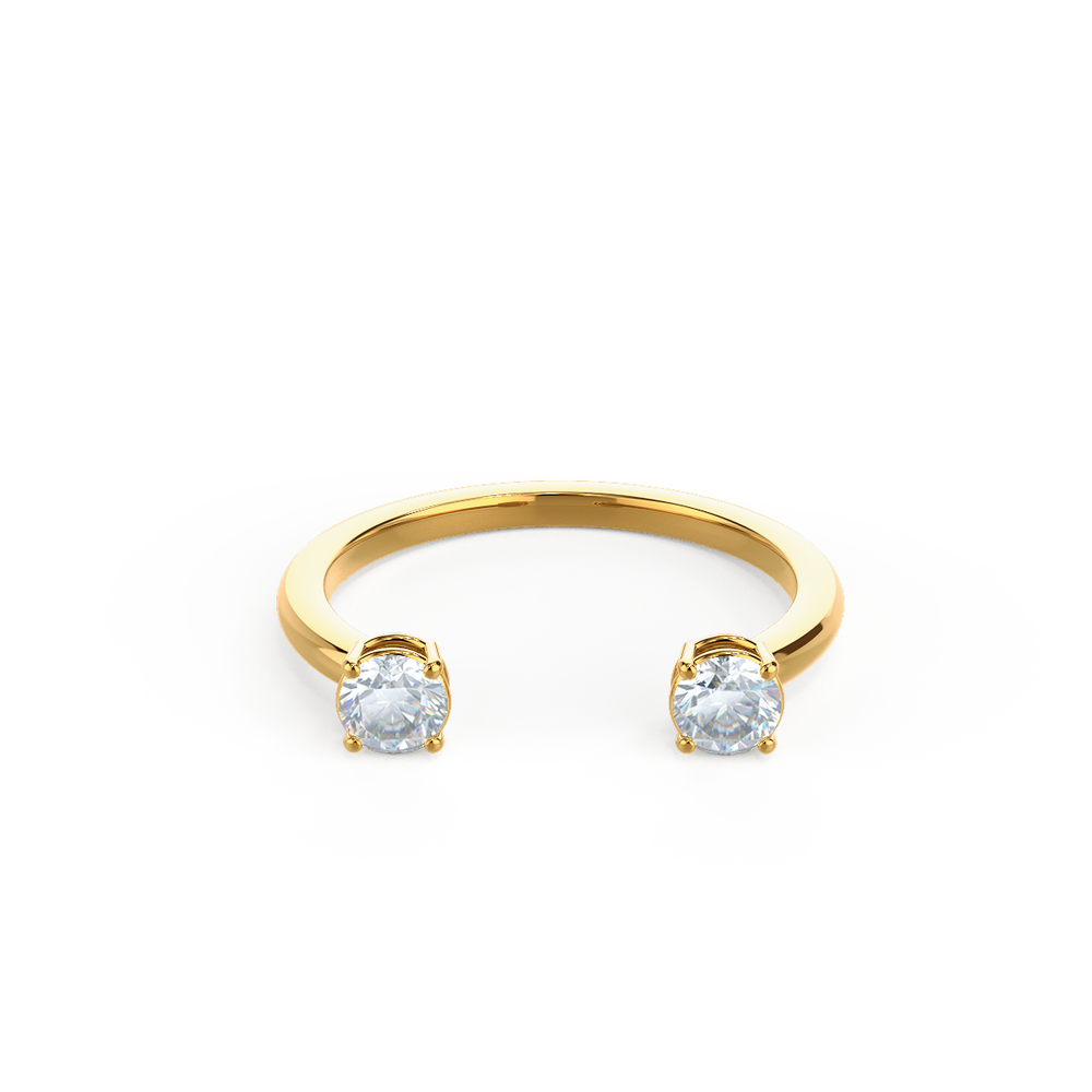 One Row Brilliant Lab Created Diamond Fashion Ring in Yellow Gold Design-053