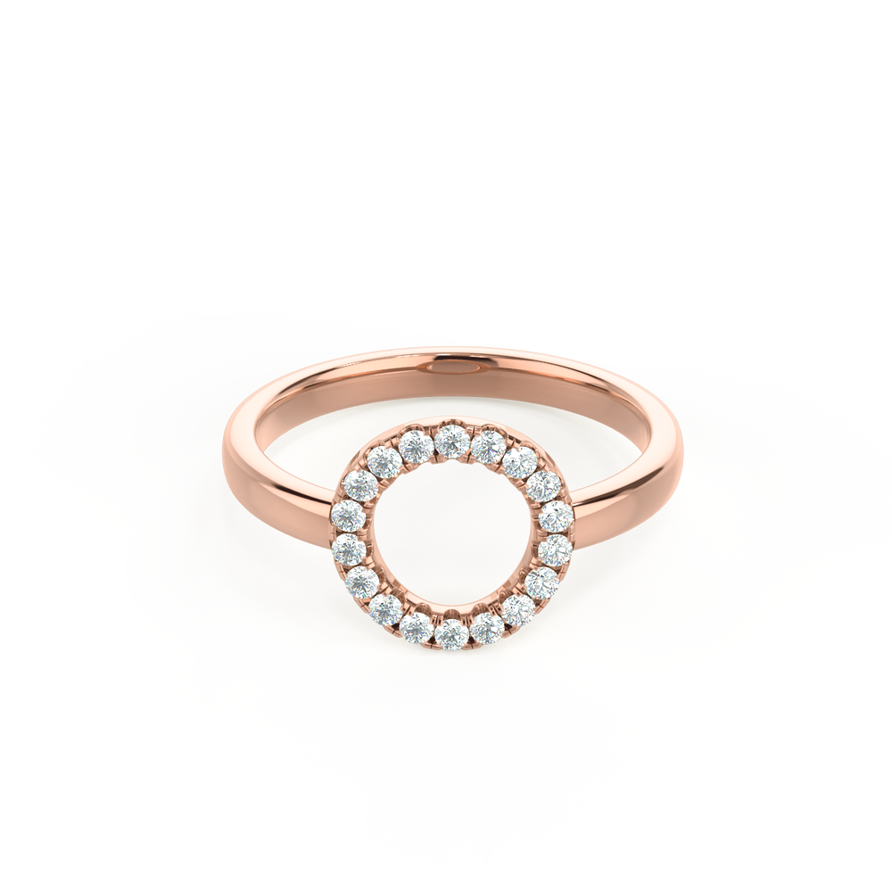 Karma Open Circle Lab Created Diamond Fashion Ring in Rose Gold Design-057