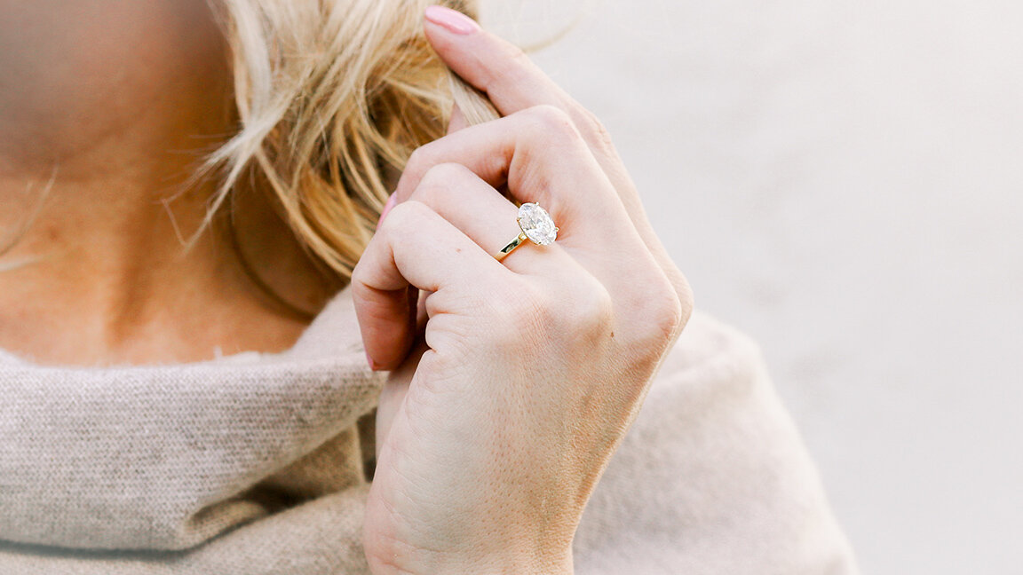 Lab Created Diamond Solitaire Engagement Rings