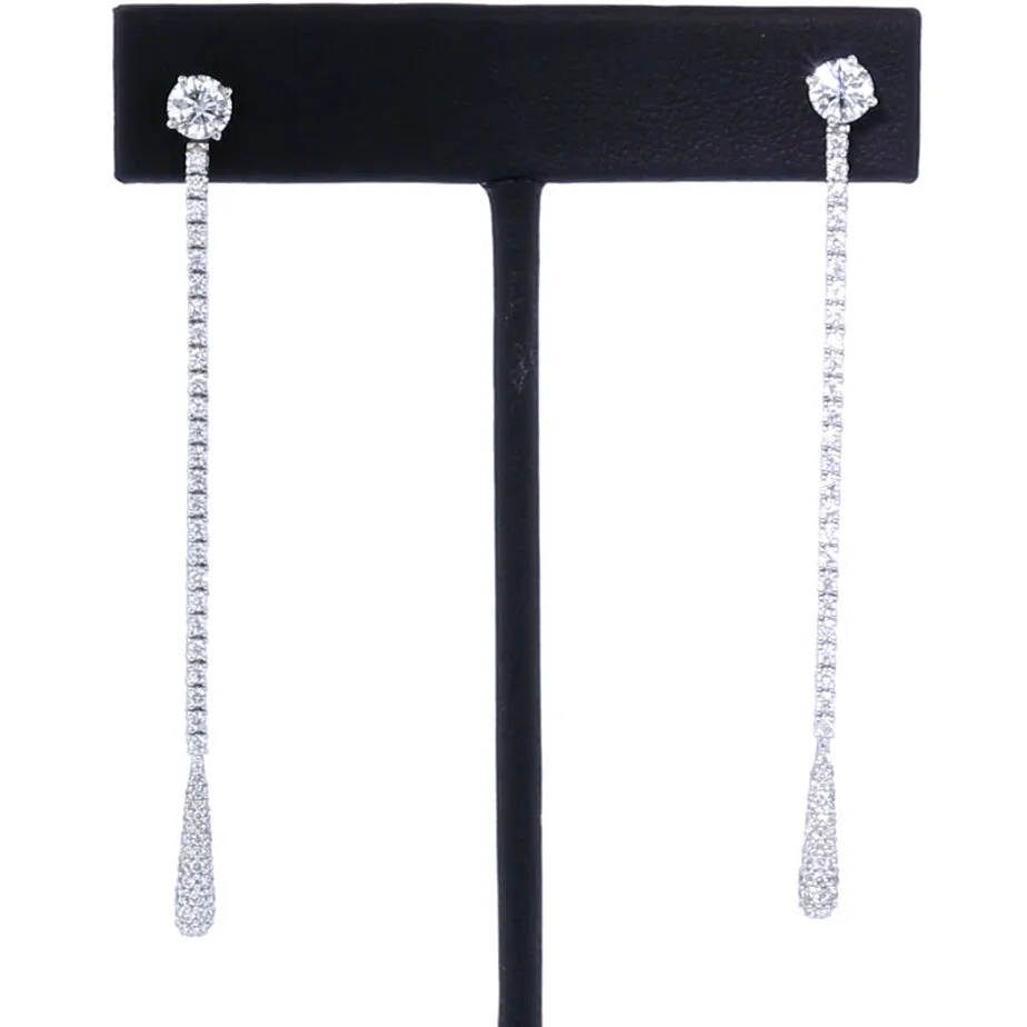 Drop Earring Jackets 18k White Gold 1.50ctw