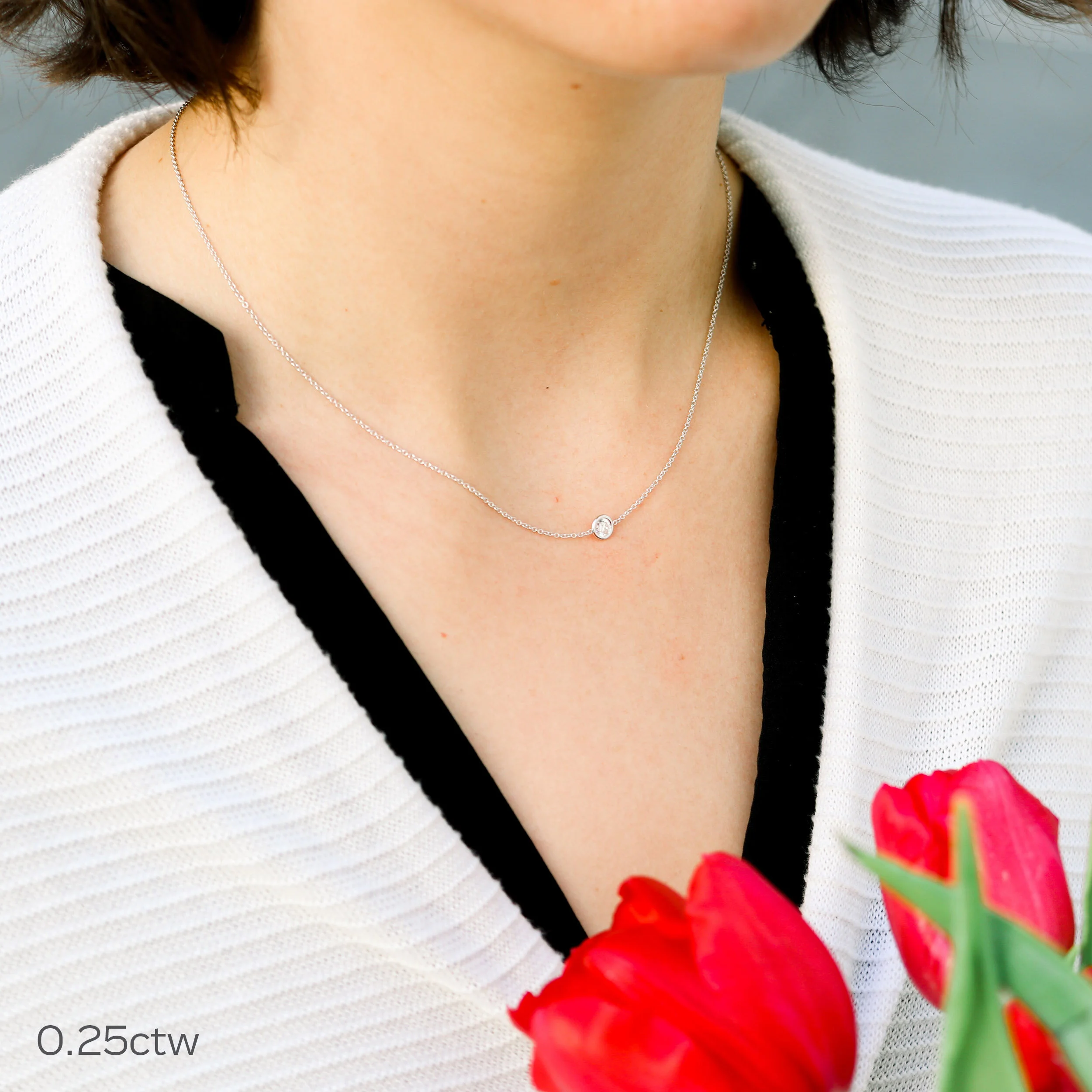 Single Bezel Floating Cosmopolitan Necklace