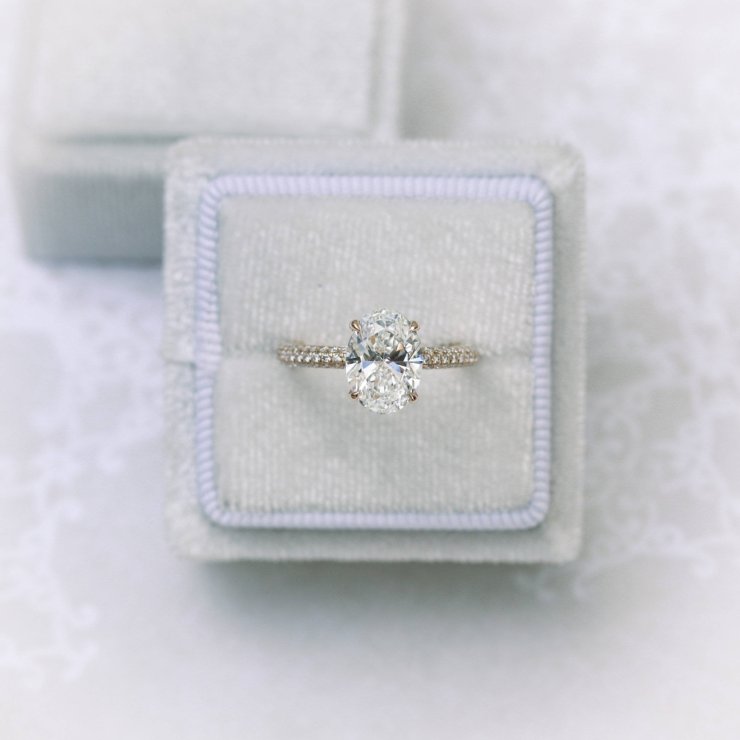 Three Sided Pavé Setting | Custom Lab Diamond Engagement Ring