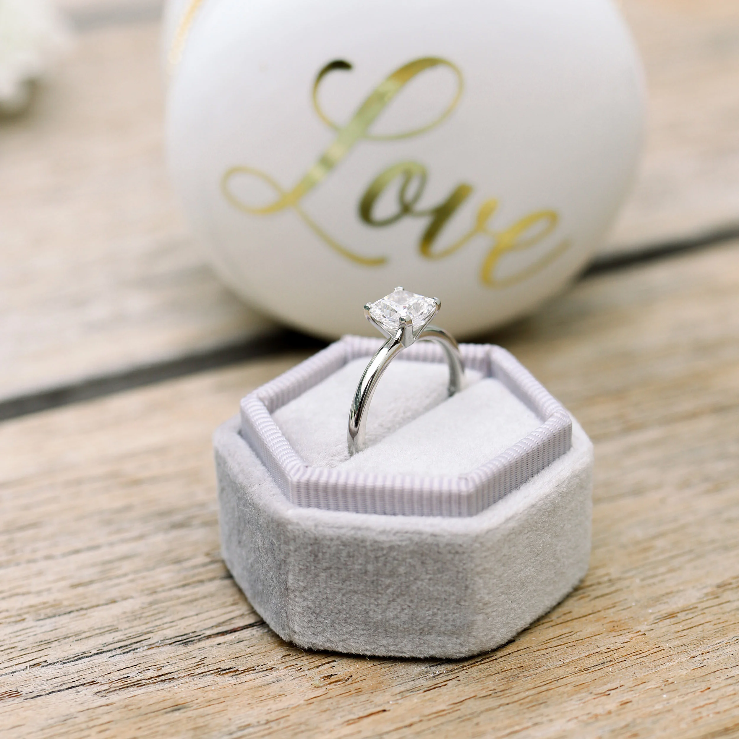 Princess Cut Engagement Ring In Box