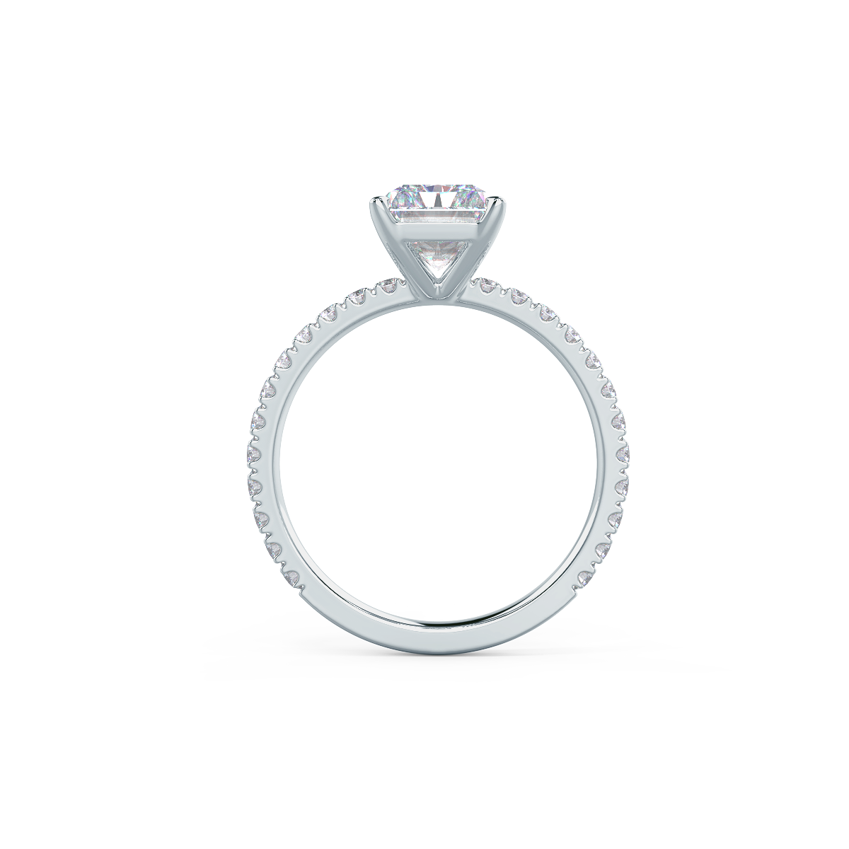 Radiant Petite Four Prong Pavé Setting