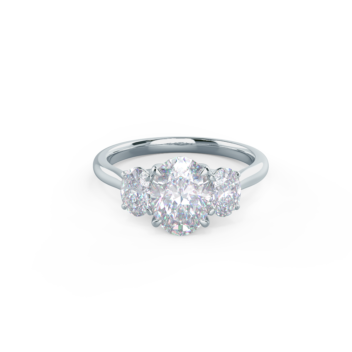 Details about   Classic Three Stone 1.25 Ct Oval Cut Diamond Engagement Ring 14K White Gold Over 