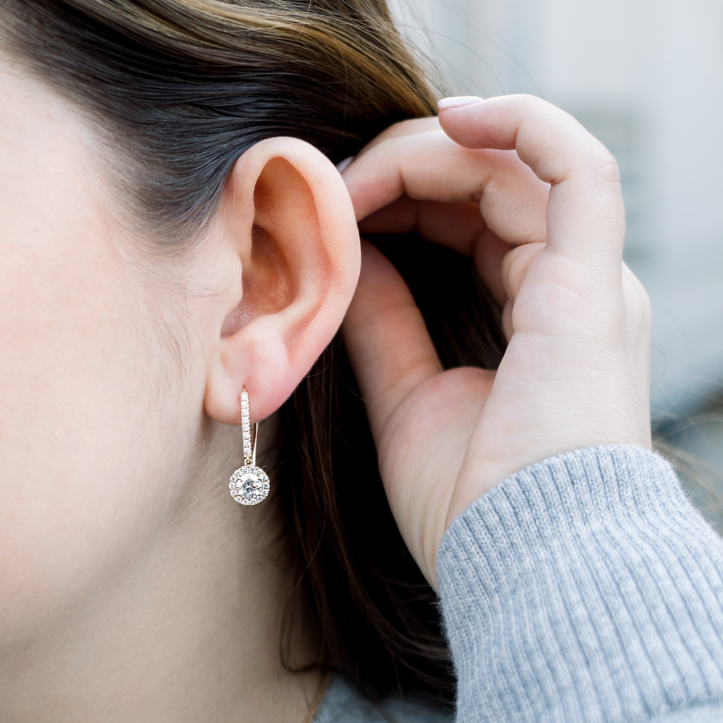 Baguette Diamond Drop Earrings - John Titcombe Bespoke Jewellery