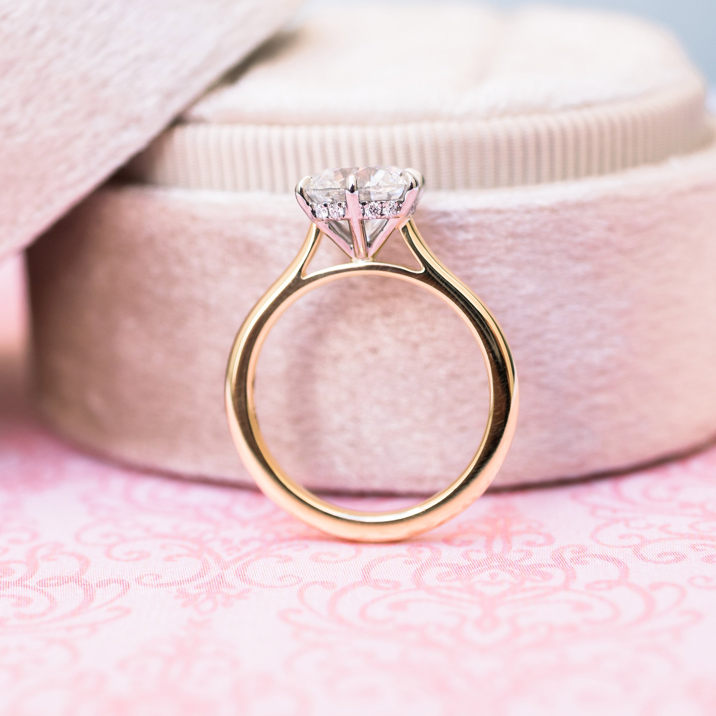 Two-Tone Six Prong with Hidden Halo