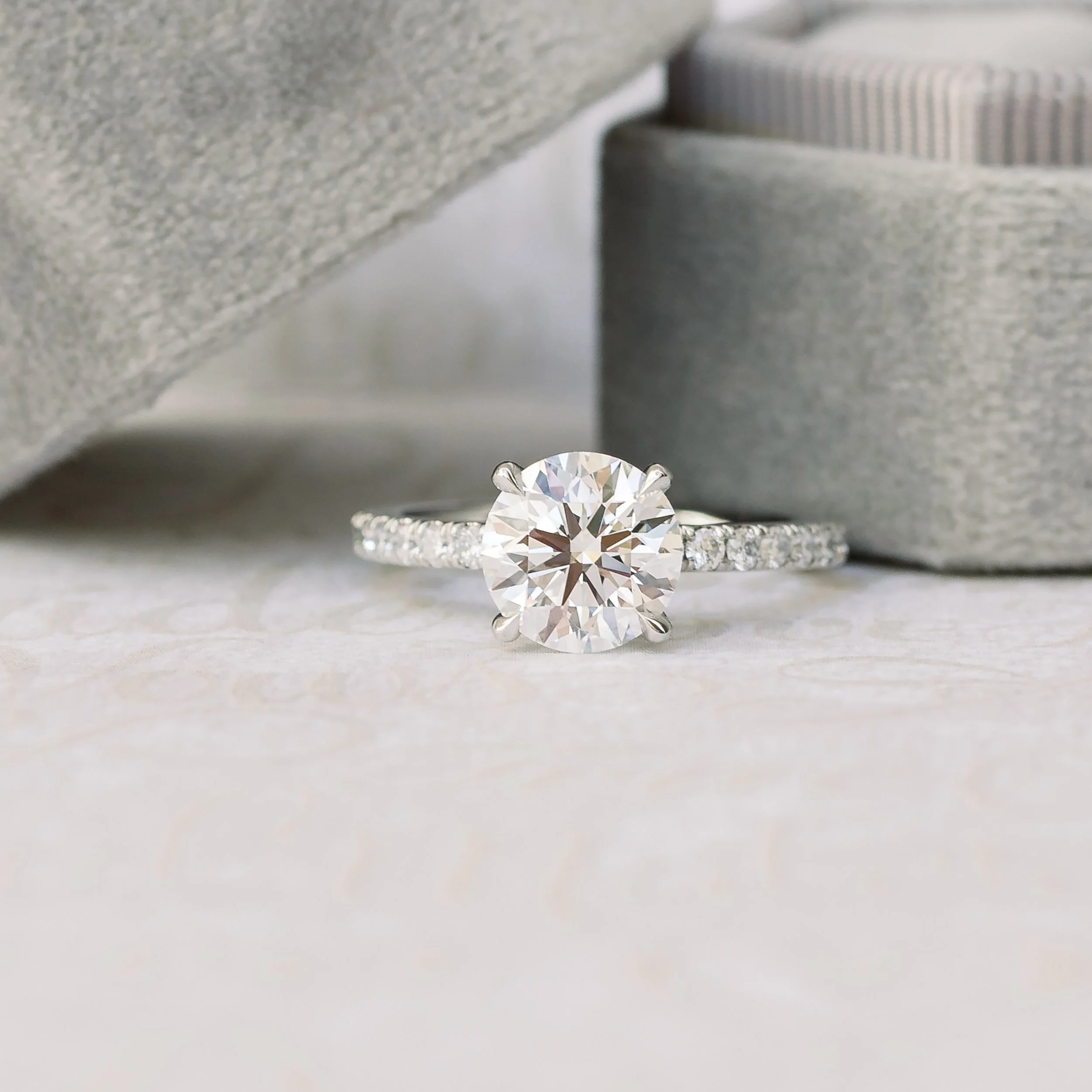 The Pave Ashley Emerald Lab Diamond Ring