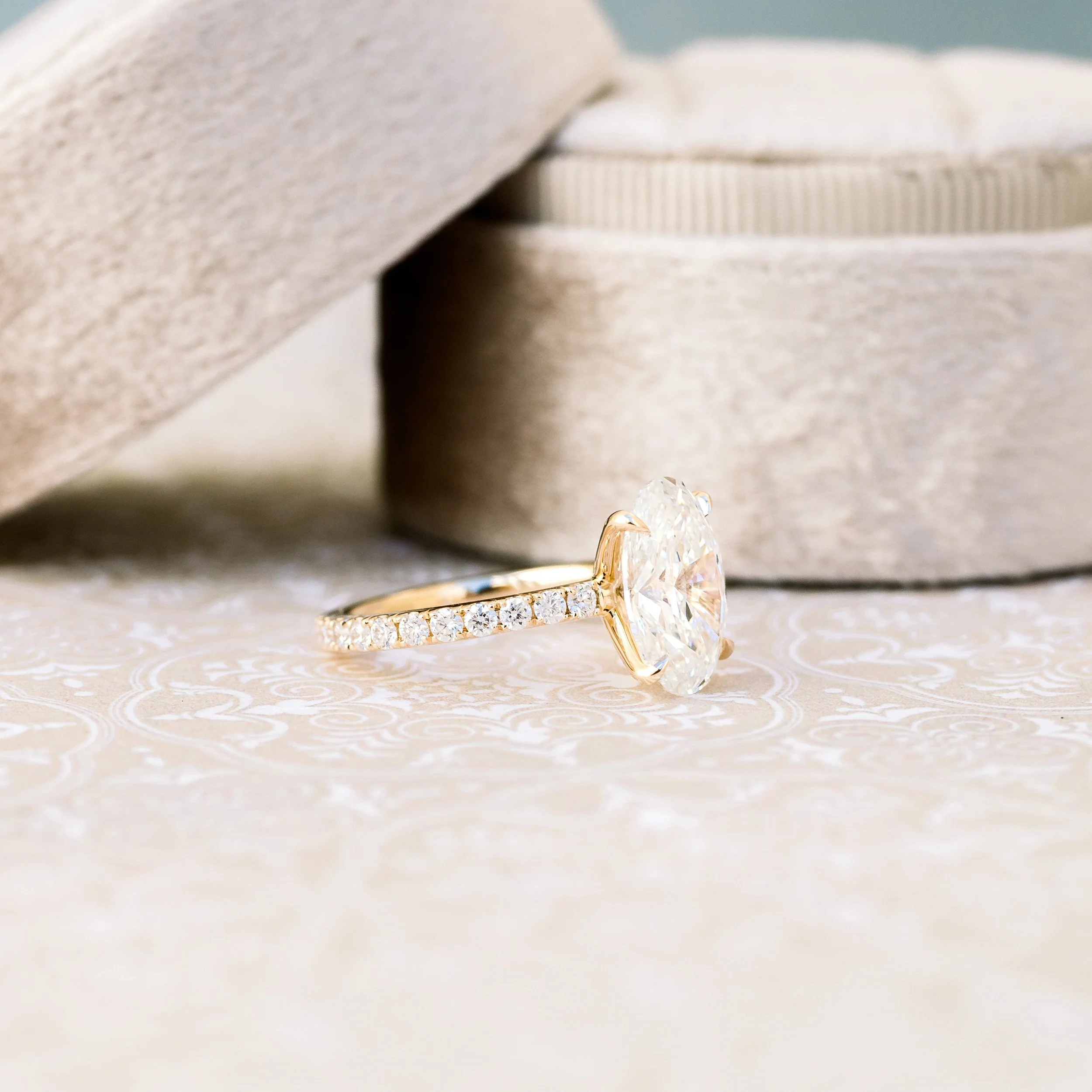 The Pave Ashley Oval Lab Diamond Ring