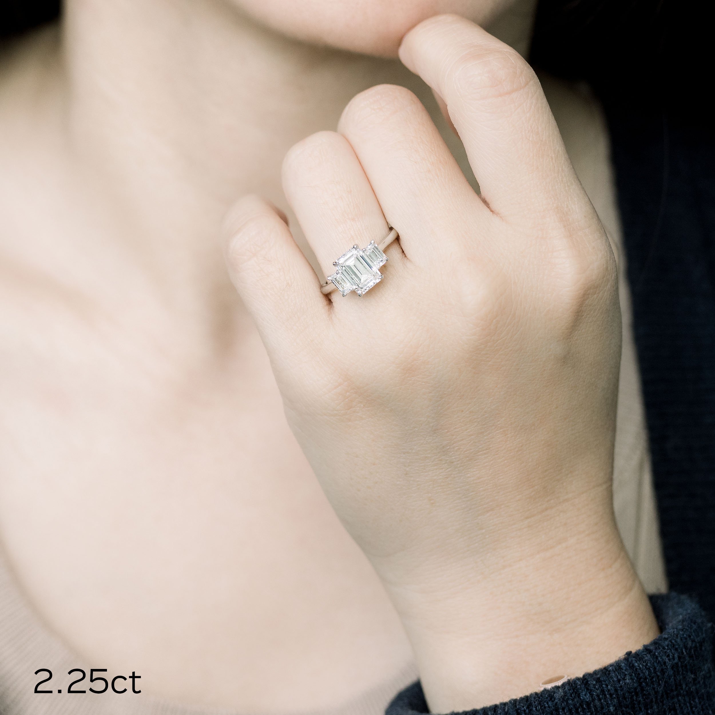 3 Stone Engagement Ring | Gina | Sylvie Jewelry