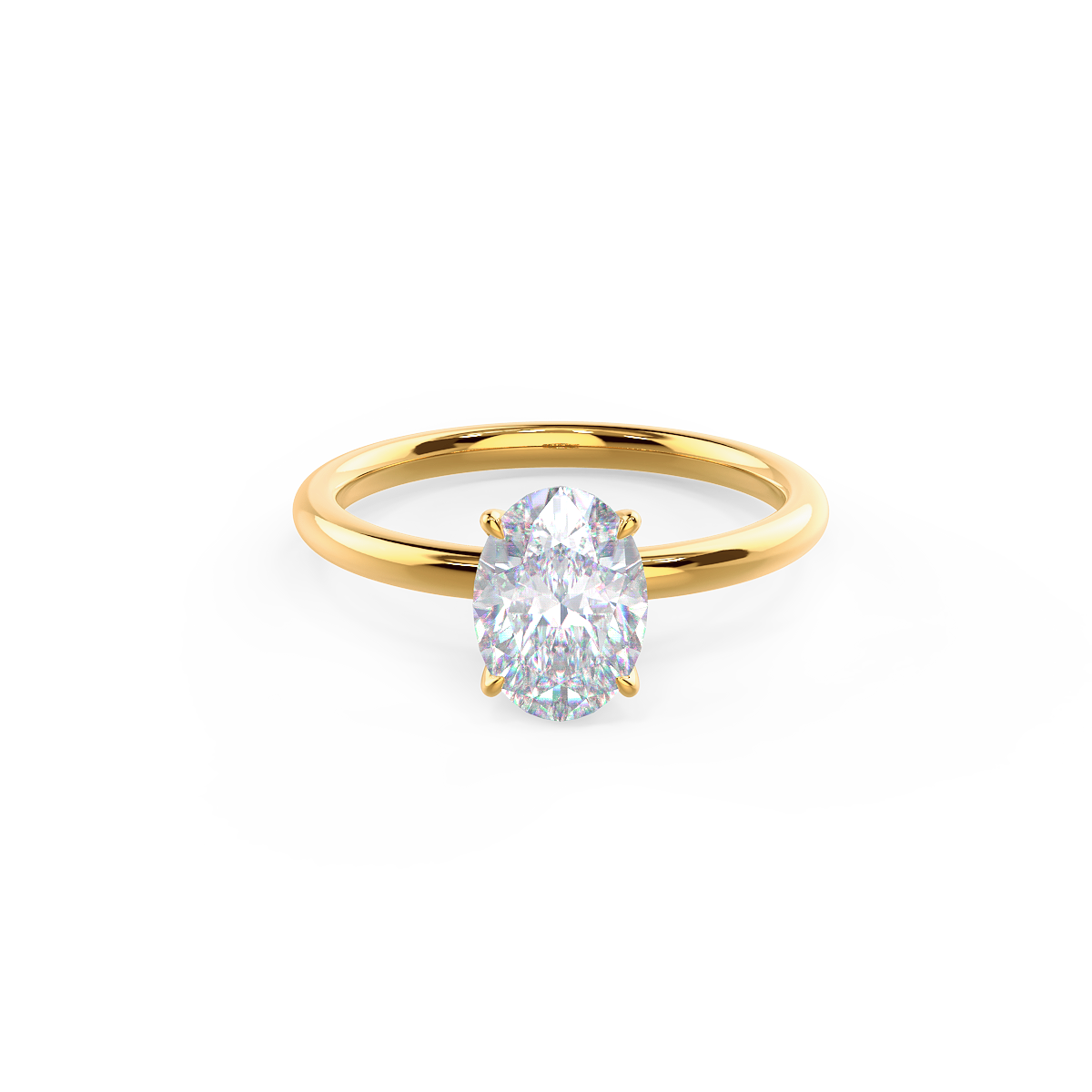 Bell 4 claw round brilliant cut diamond solitaire ring with diamond se –  icenv