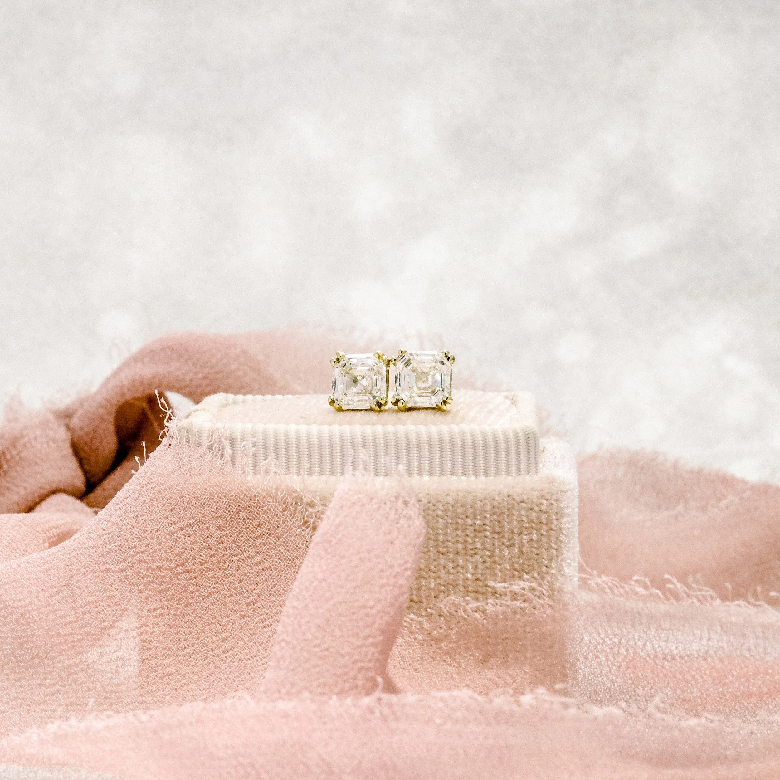 Asscher Stud Earrings