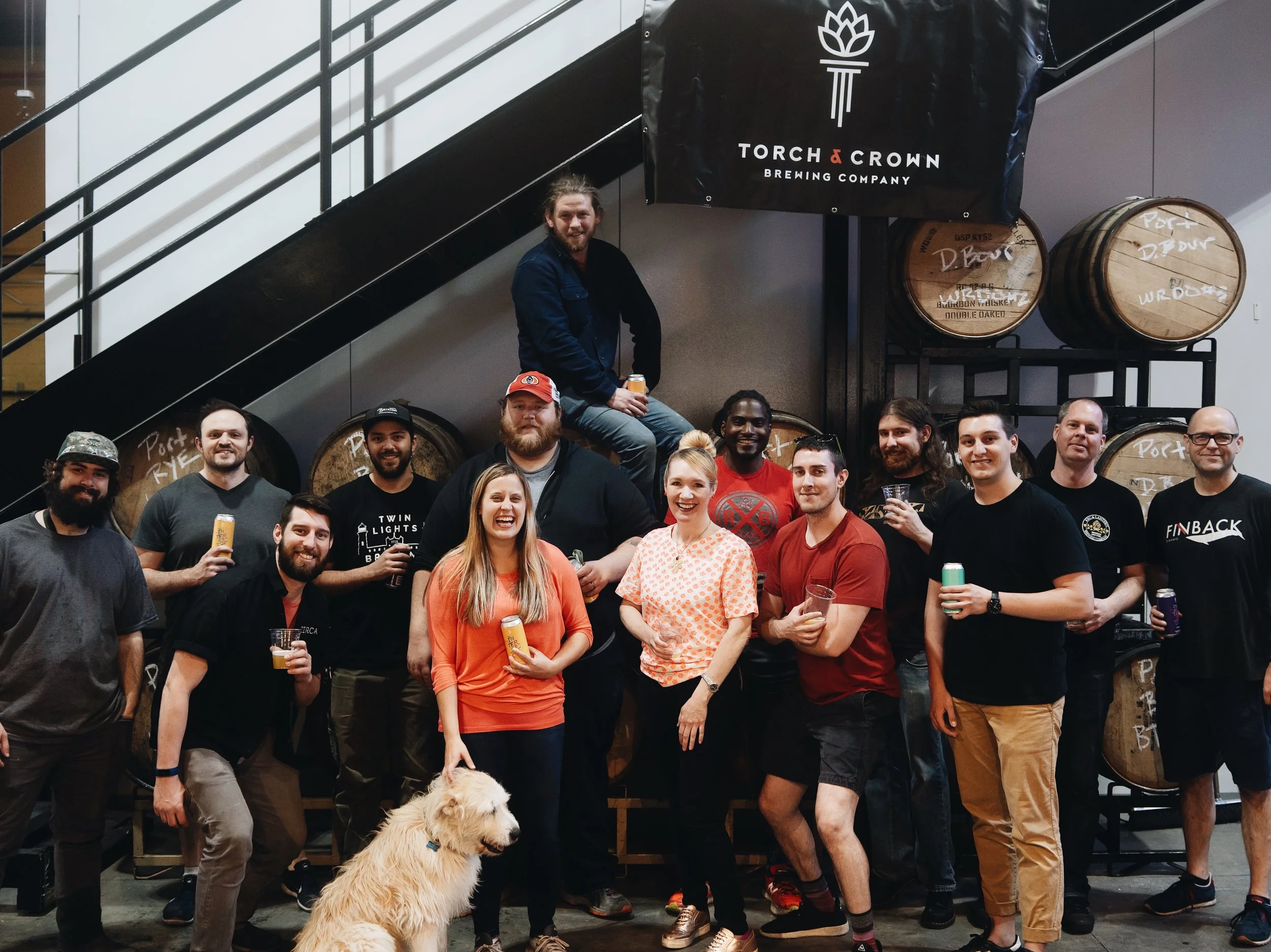 Members of the New York City Brewers Guild at the Rainbows Everywhere collaboration brewday at Torch & Crown Brewing Company