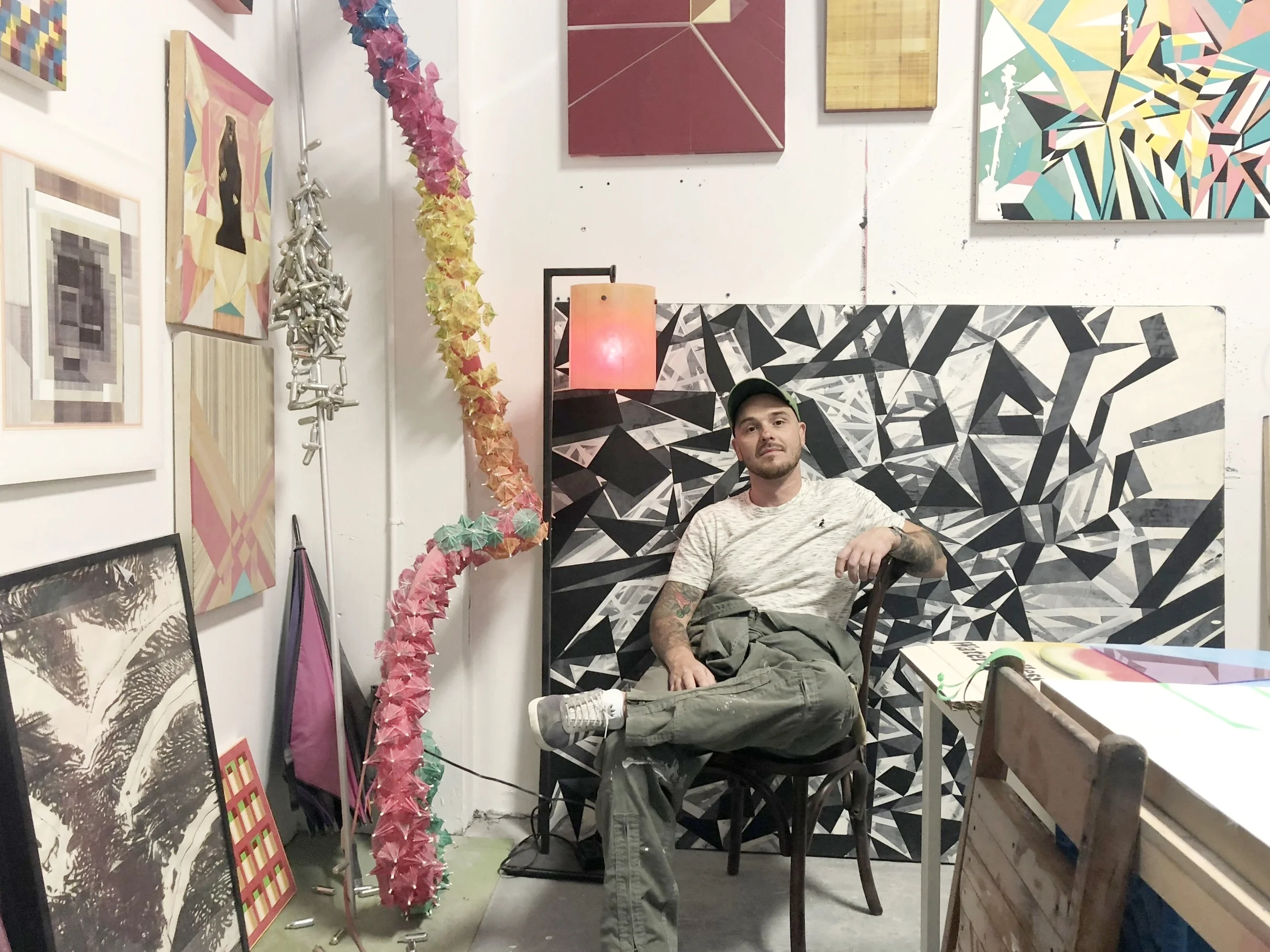 STEVEN PAPADOPOULOS is Canadian visual artist living in Toronto. Graduated from the OCADU with a BA in Drawing and Painting, whilst also obtaining a MFA from the Glasgow School Of Art in the UK. Papadopoulos has participated in exhibitions in both Toronto and the UK. Most recently selected to participate in exhibitions such as the Plus Art Festival 2018, as well as the Toronto Outdoor Art Exhibition 2017. His scope of interdisciplinary endeavours includes drawing, painting sculpture/installation video and sound work. In recent years, Steven’s practice has evolved, cultivating a more focused look on the sphere of abstraction. Employing painting and drawing, he maintains an ongoing analysis of his fascination with line, colour, geometric form and repetition. www.stevenpapadopoulos.ca
