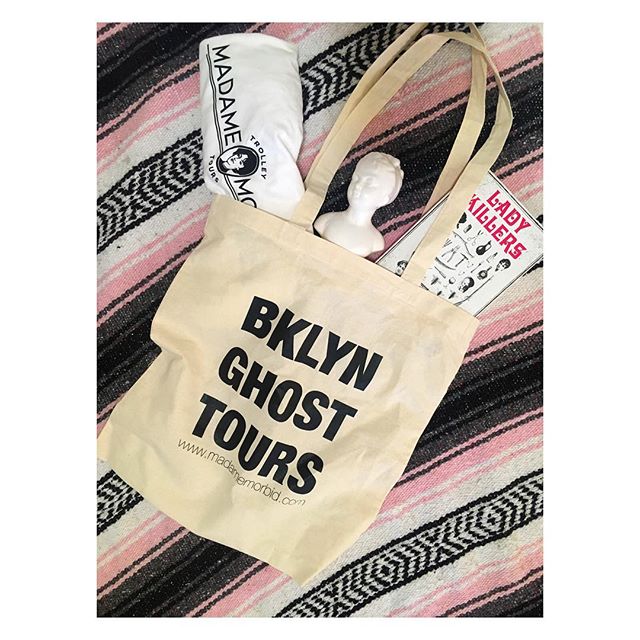 24-HOUR GIVEAWAY ALERT! Win a bunch of ghostly swag from @madamemorbidnyc PLUS a copy of #ladykillersthebook in celebration of tomorrow's storytelling night at @caveatnyc with @thatsthespiritpodcast and @gobeyondpodcast. Just make sure you're followi