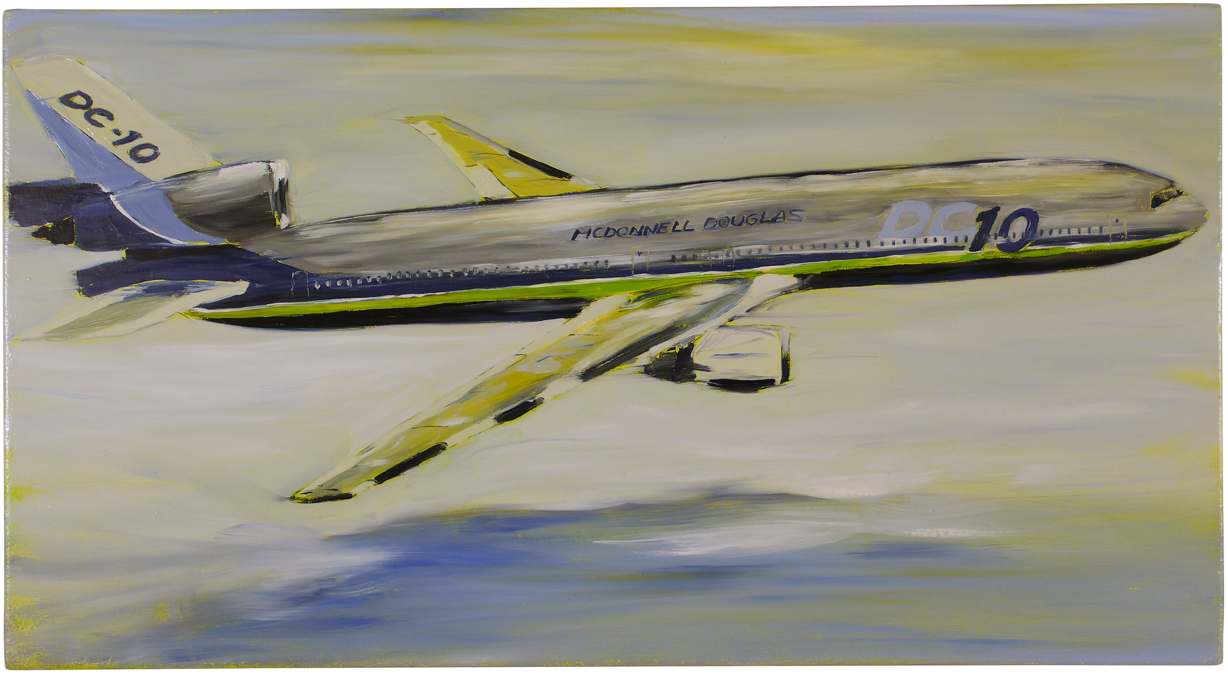  McDonnell Douglas DC10-40 1998 13"x24" oil on masonite 