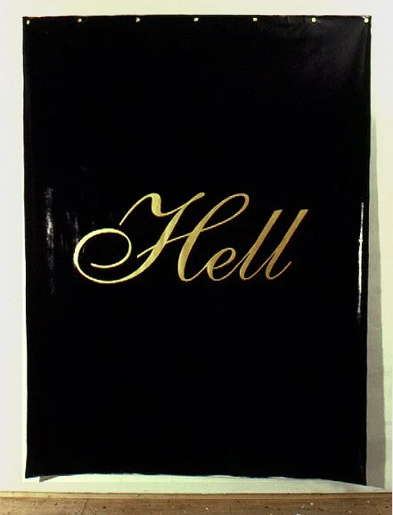  Hell / 1996 / 72" x 96" / acrylic on canvas, gromets 