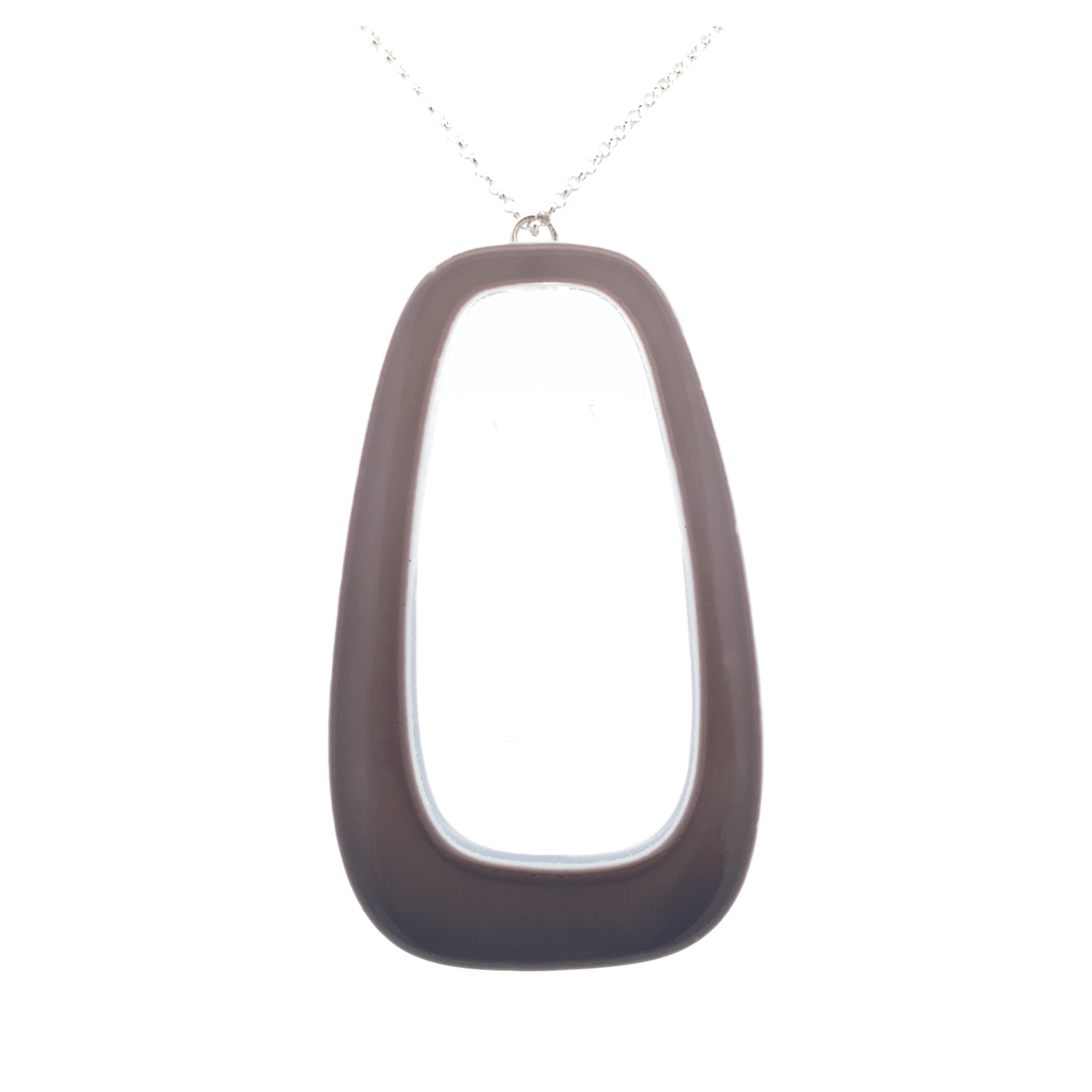 Bronze Mod Drop w Silver chain