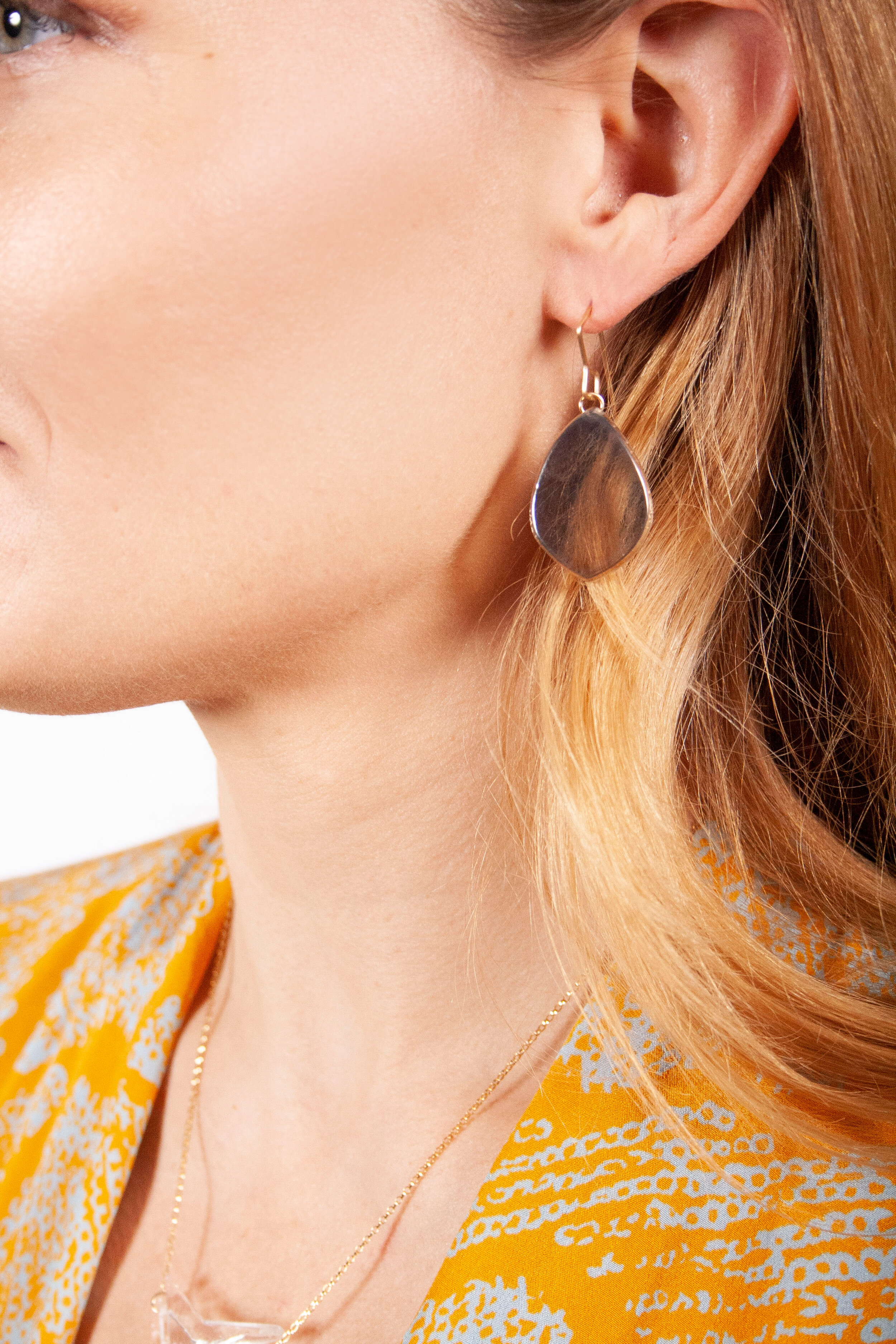 Small Deco Teardrop Earrings — Broken Plates