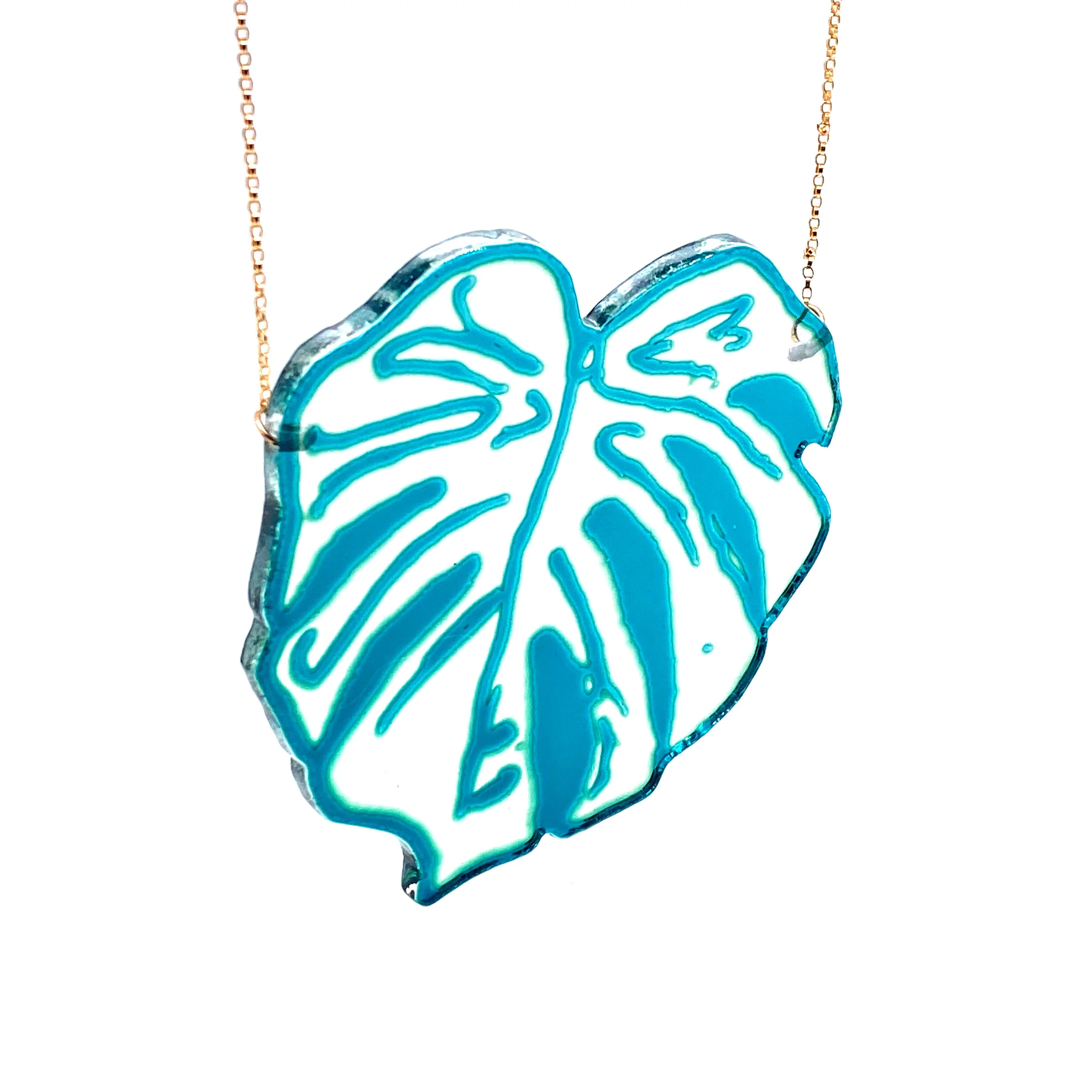 Large Monstera Leaf Necklace