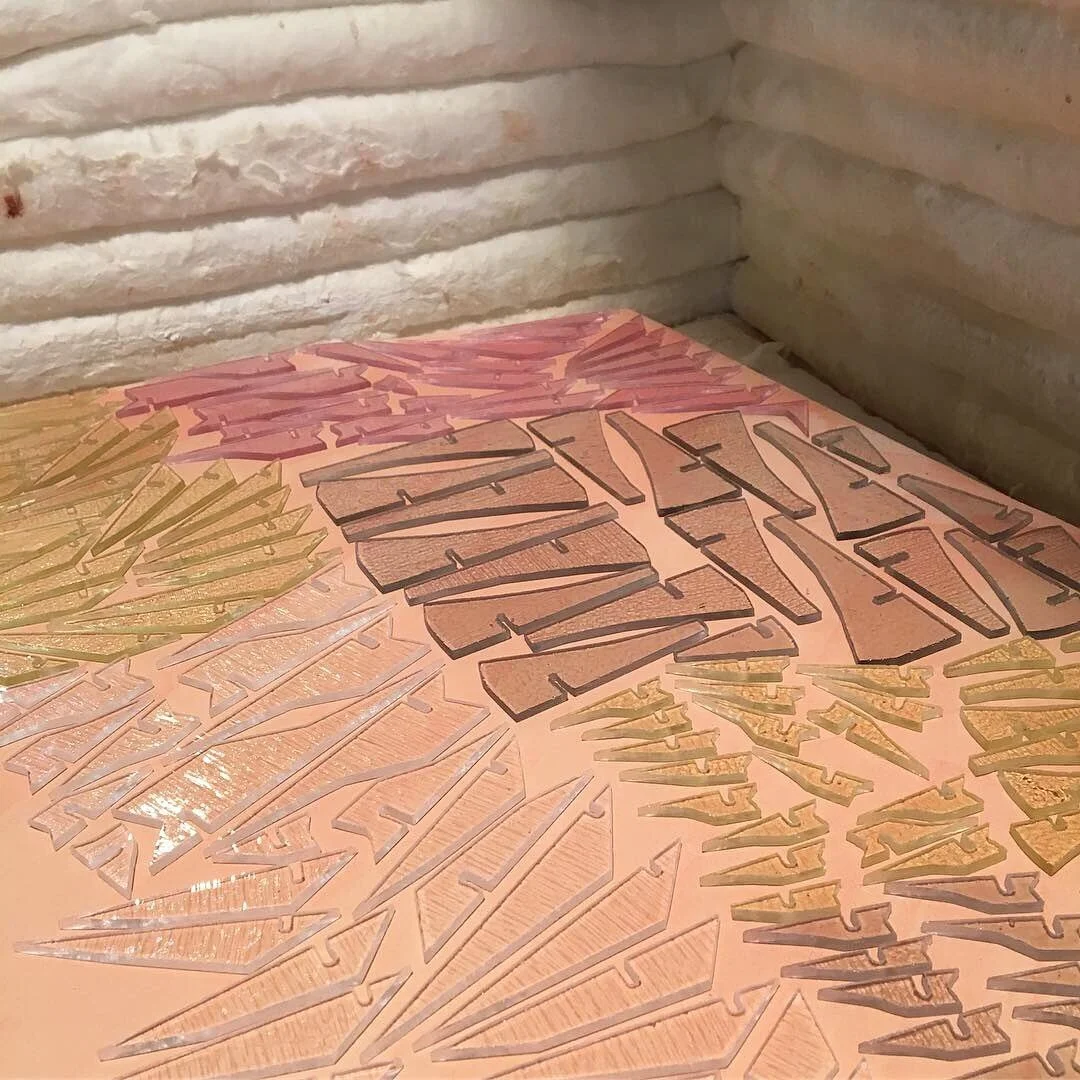 Behind the scenes at the waterjet - see the Kinetic Necklaces, Sculptural Earrings, and Cuffs in process.⁠⁠