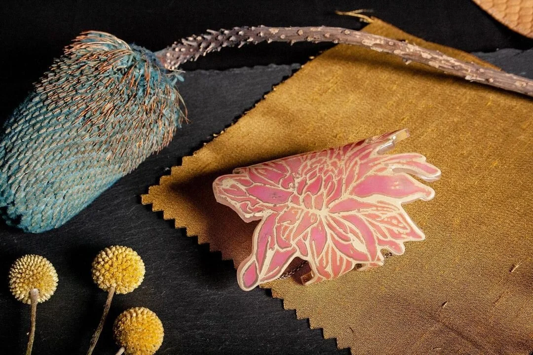 Pink and Yellow Chrysanthemum Cuff