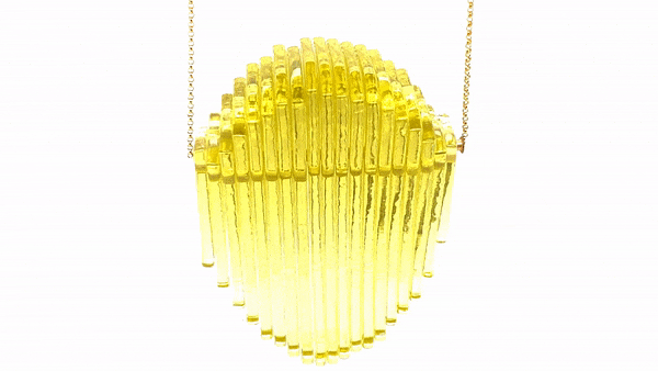 Green Tea Tint Kinetic Ellipse Necklace