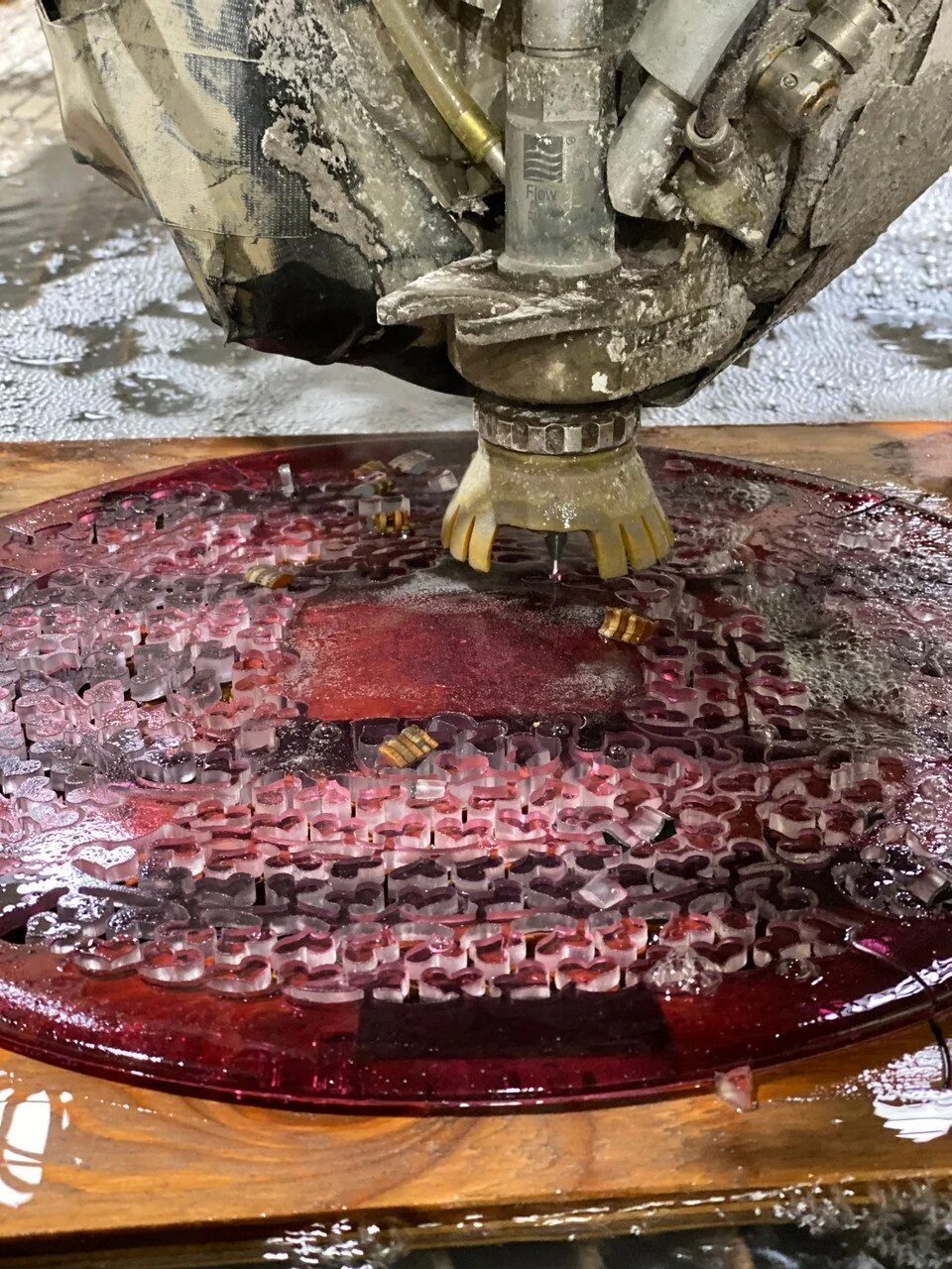 The jewelry we make with glass and a waterjet