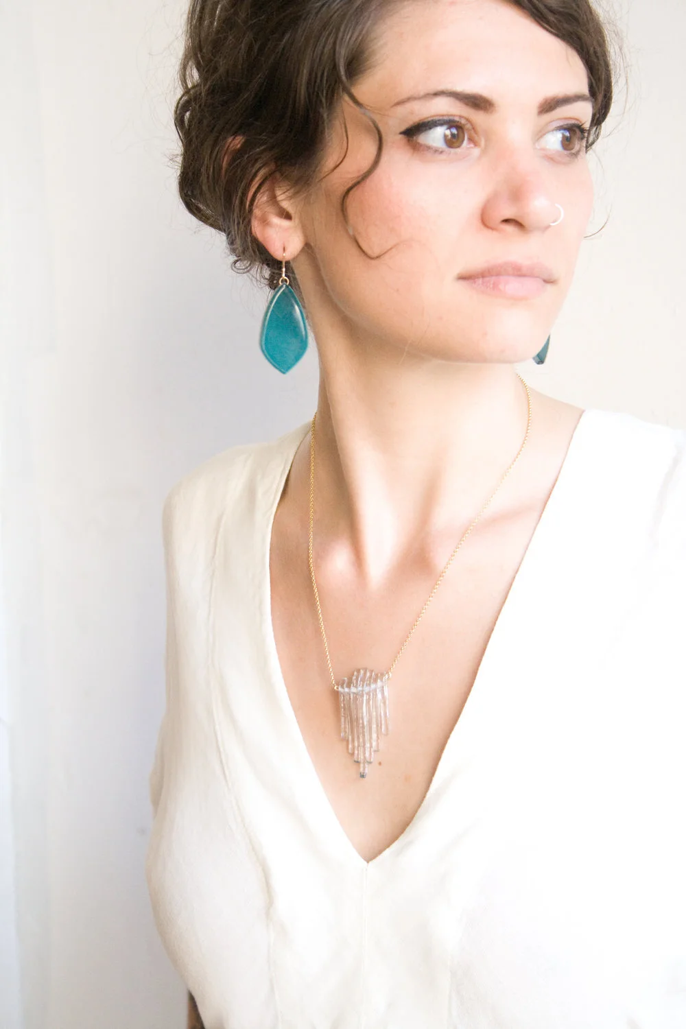 Clean, simple, flattering lines - the Deco Tear Drop Earrings