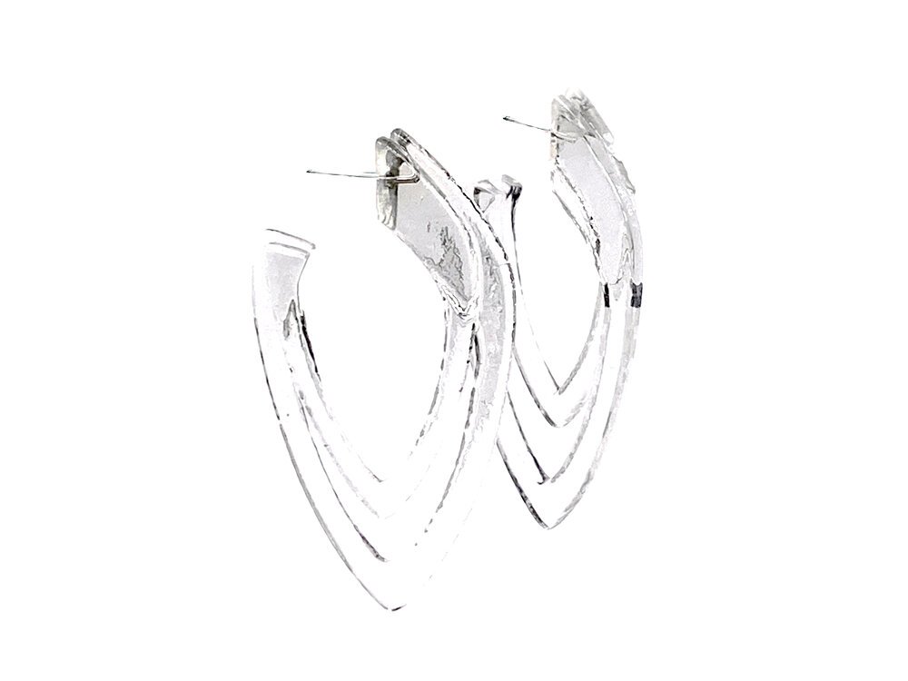 Clear Double Open Deco Drop Earrings