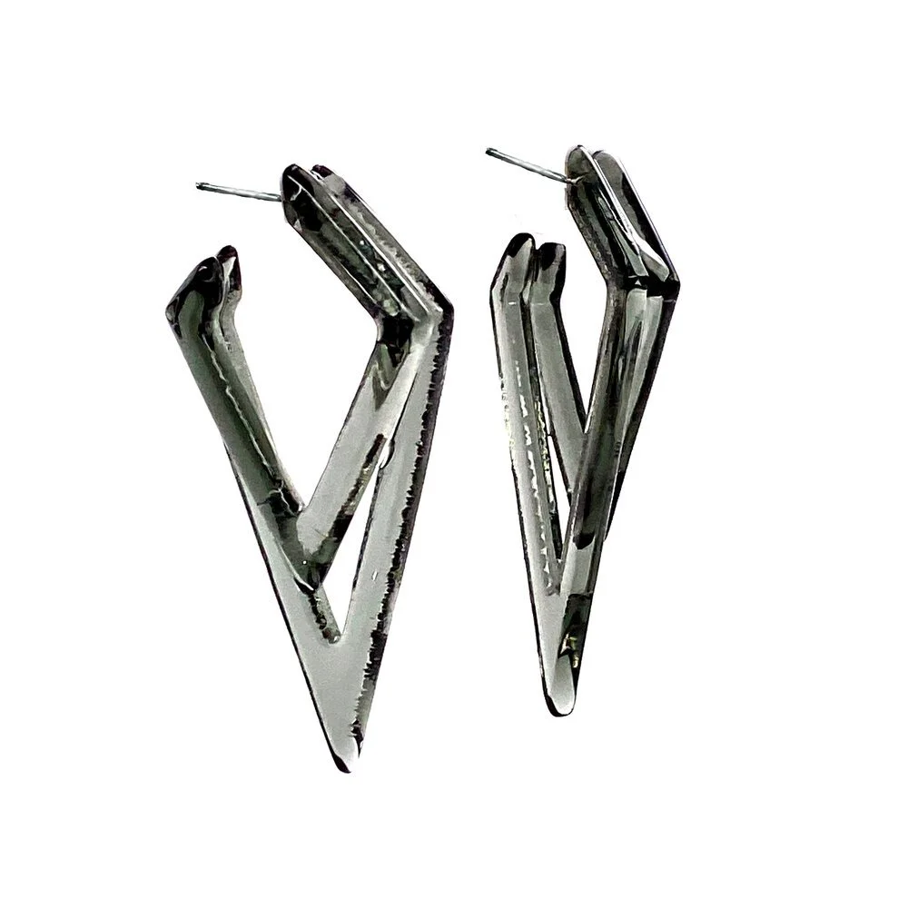 Double Open Diamond Post Earrings