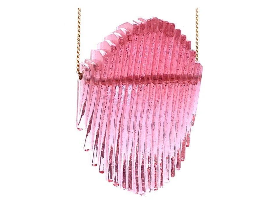 Fuchsia Kinetic Ellipse Necklace