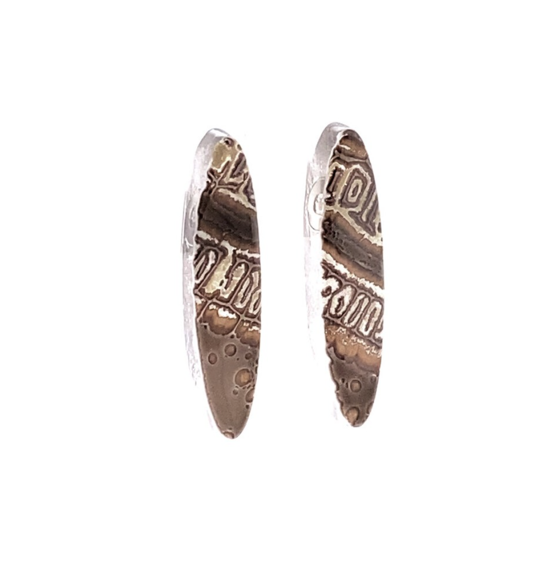 Patterned Bronze Oval Posts