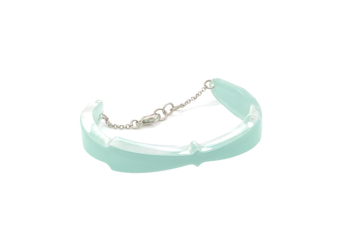 Robin's Egg Blue Concave Geometric Cuff
