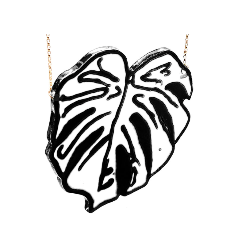 Large Monstera Leaf Necklace