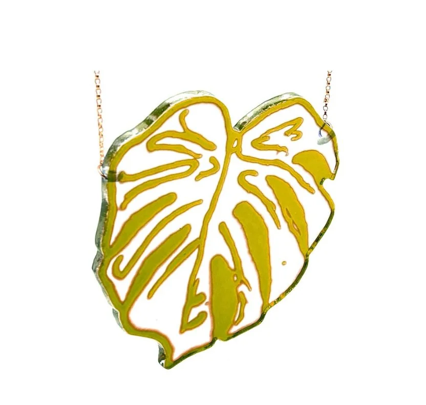 Large Monstera Leaf Necklace