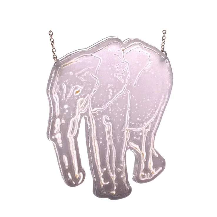 Large Purple Elephant Necklace
