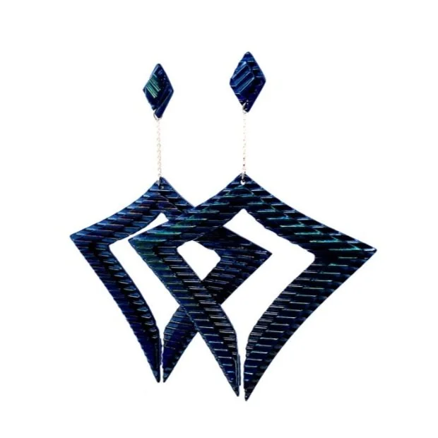 Stacked Diamond Hoop Drops