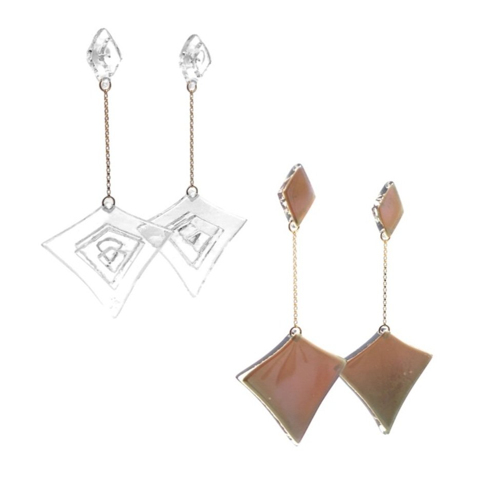 Stacked Diamond &amp; Deco Diamond Drop Earrings