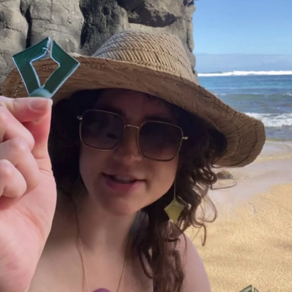 Open Deco Diamond Post Earrings in Dark Lagoon