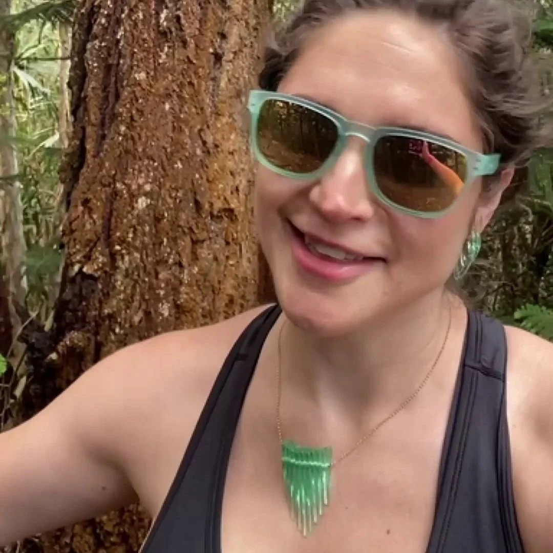 Admiring our most wearable, sculptural, glass necklaces — beachside and beyond. 