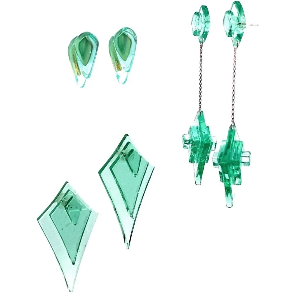 Sculptural Earrings in Jade