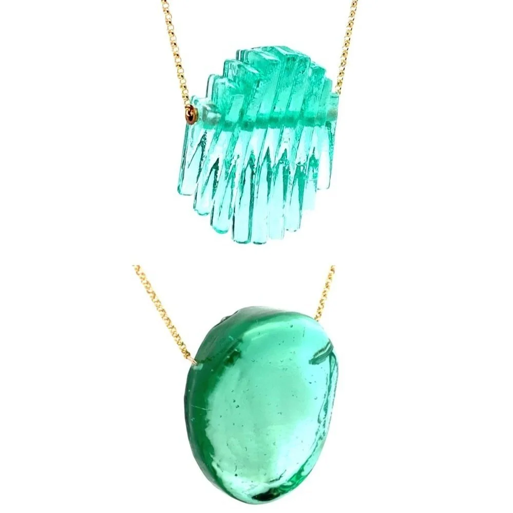 Mini Kinetic and Hot Pressed Ellipse Necklaces