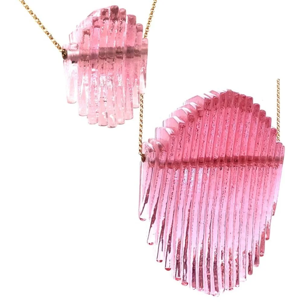 Mini Kinetic Ellipse &amp; Kinetic Ellipse Necklace in Fuchsia