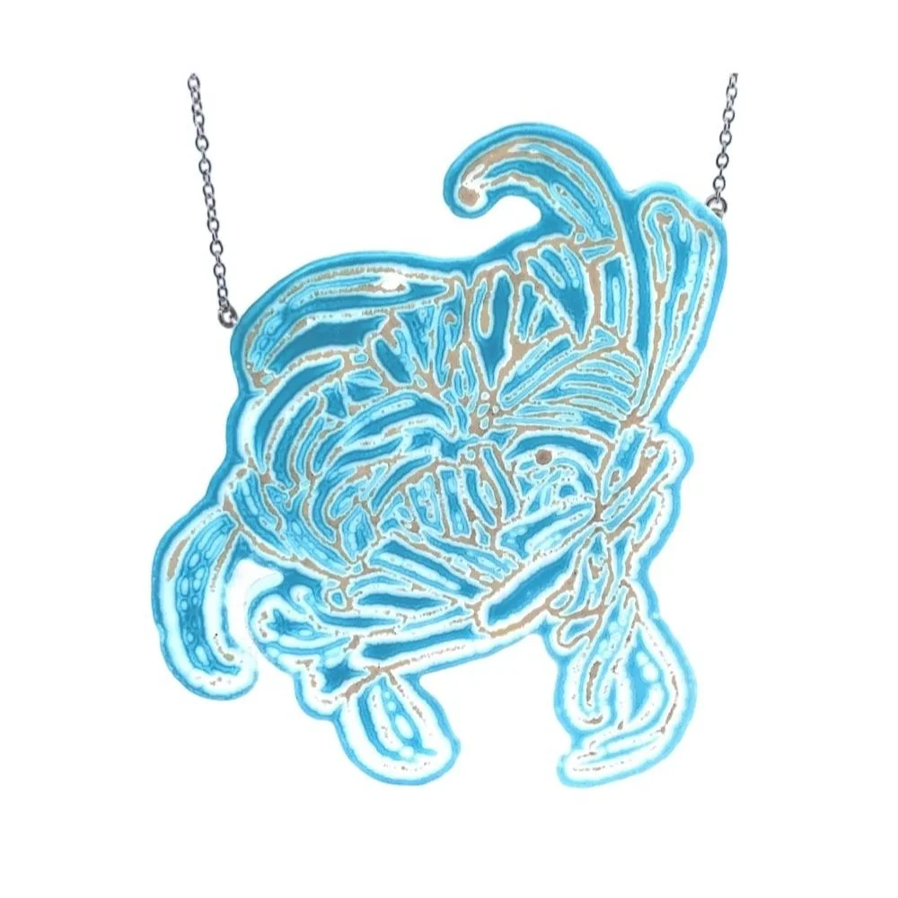 Flat Files: Large Turquoise &amp; Iris Yellow Airplant Necklace
