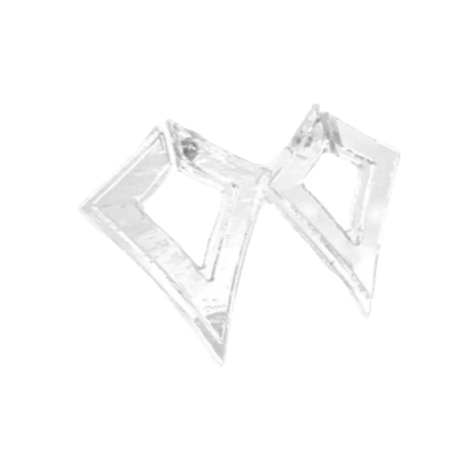 Stacked Open Deco Diamond Post Earrings in Clear