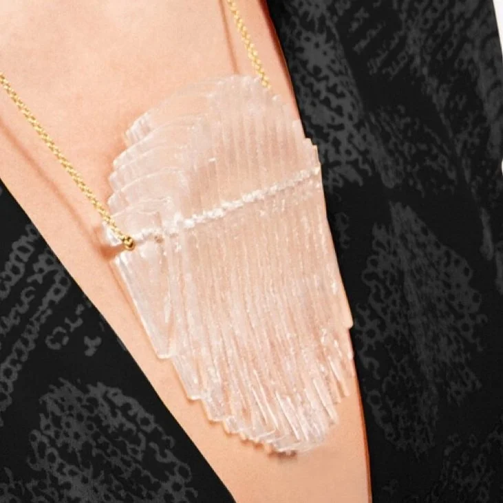 Kinetic Ellipse Necklace in Clear