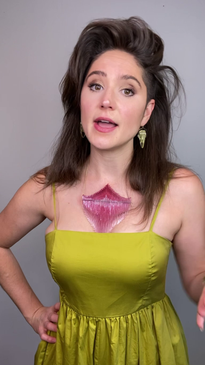 Large Kinetic Deco Necklace in Fuchsia